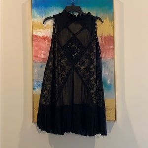 Free People Black Angel Lace Dress